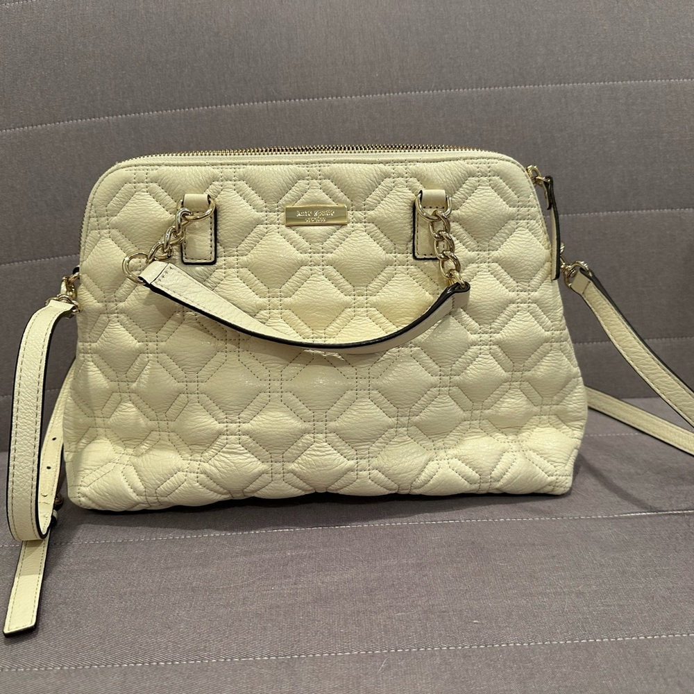 Kate Spade Cream Quilted Handbag Like New